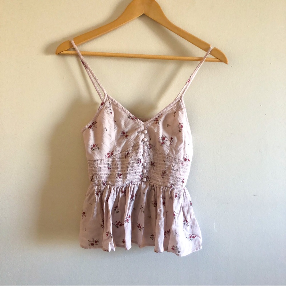 AE Pale Pink Floral Tank Top